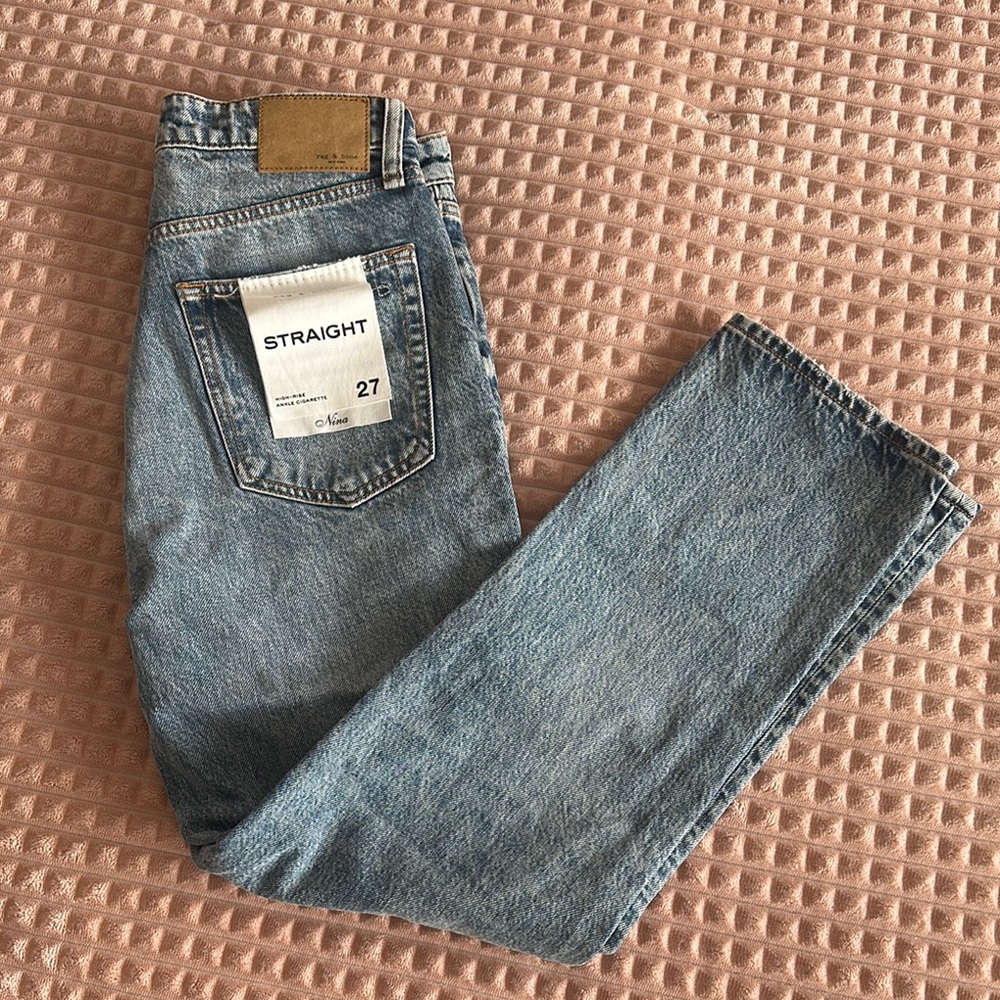 Rag & Bone Nina Straight Leg High-Rise Ankle Cigarette jeans size 27 inseam 27”